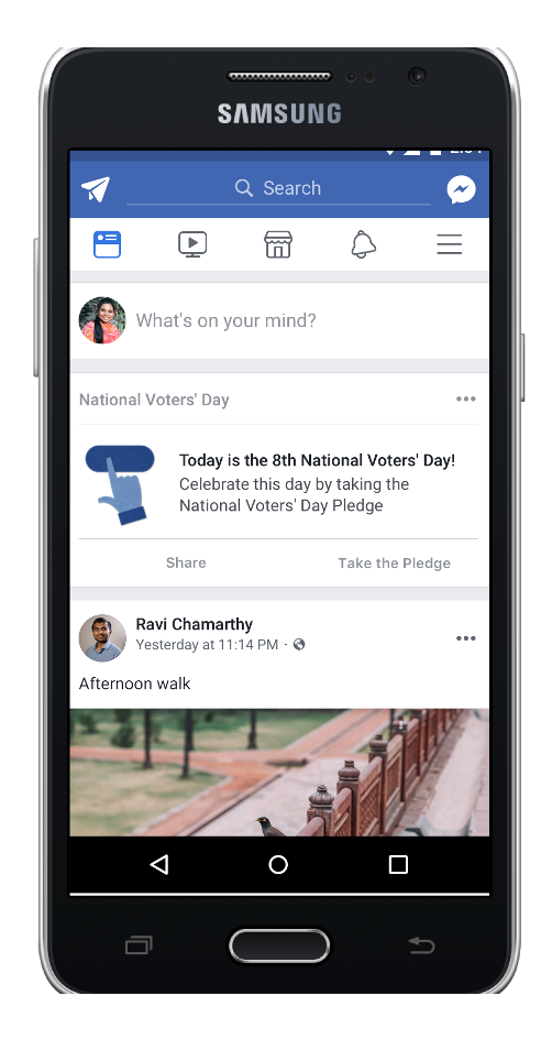 Facebook reminder for National Voters’ Day pledge on Jan 25