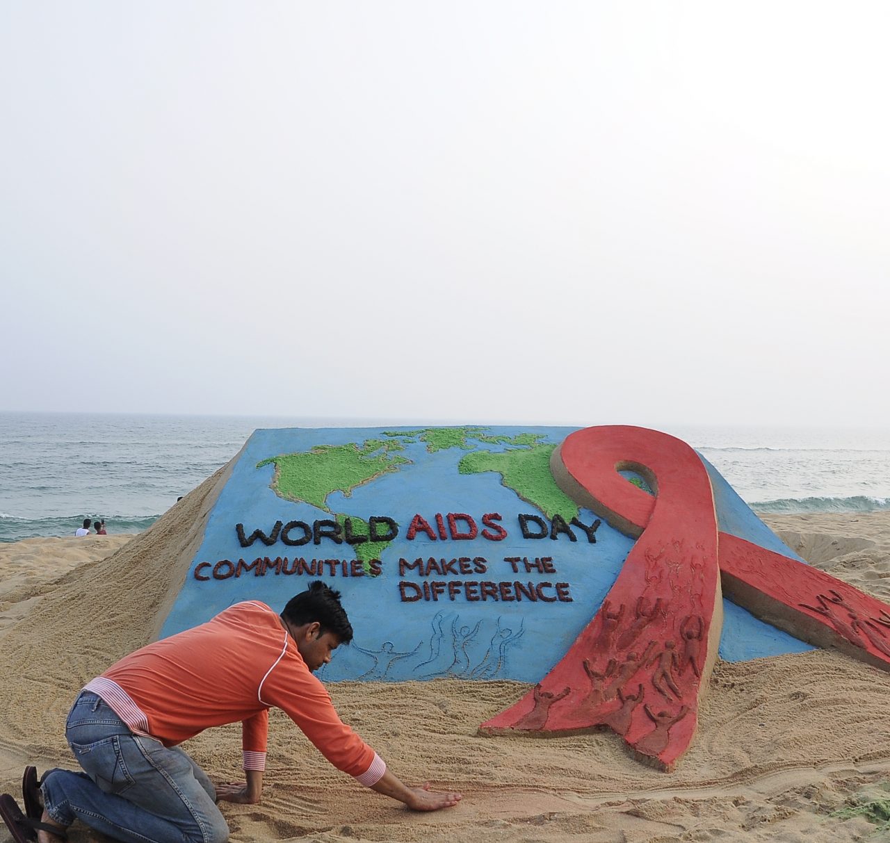 World AIDS Day: Sand artist Manas Sahoo’s arty message