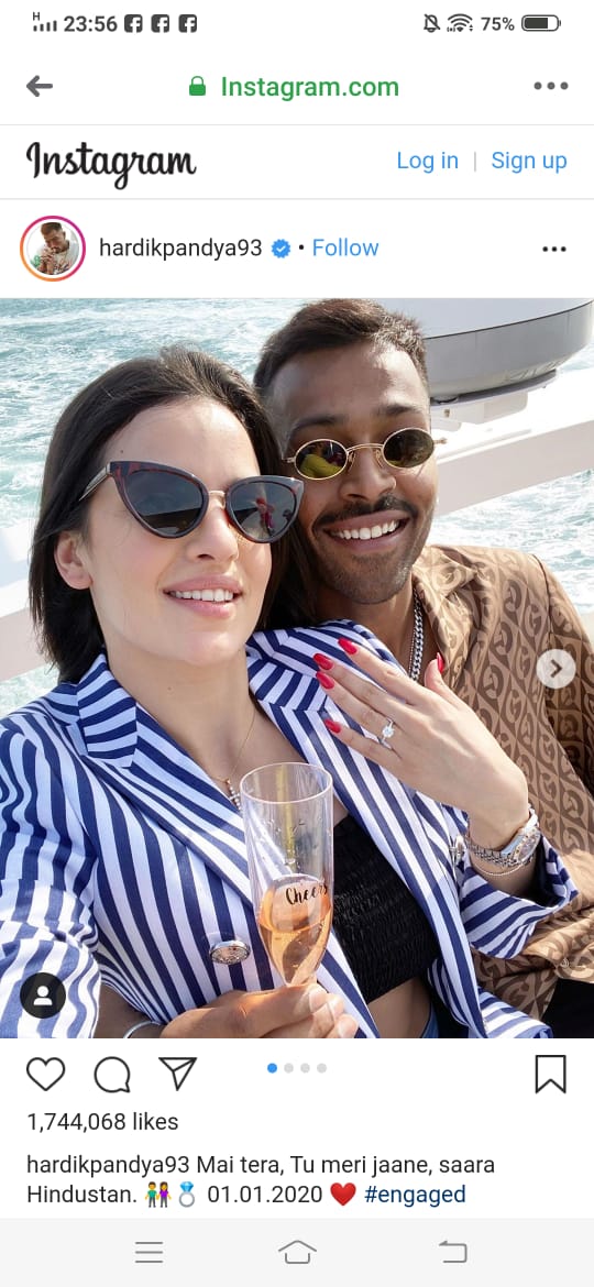 Cricketer Pandya gets engaged
