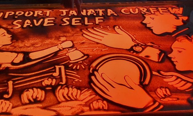 Sand artist Manas’s animation video for Janata Curfew