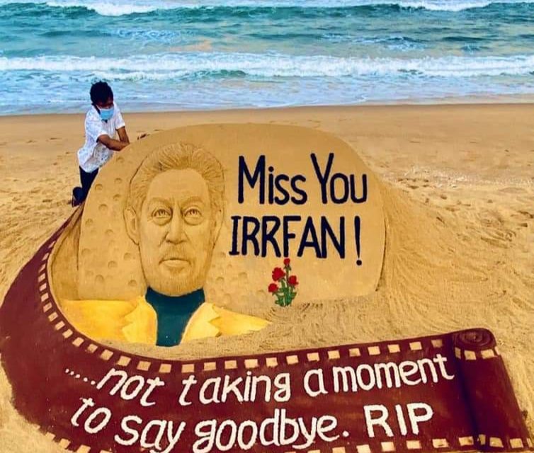 Int’l sand artist Sudarsan pays rich tribute to Irfan