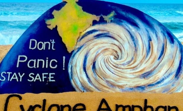 Int’l sand artist Sudarsan Pattnaik’s Cyclone Amphan