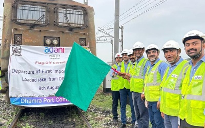 Adani Dhamra Port flags off first ever steel slab rake