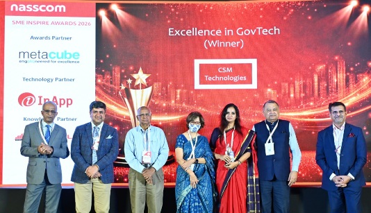 CSM Technologies wins GovTech honour at NASSCOM SME Inspire Awards 2026