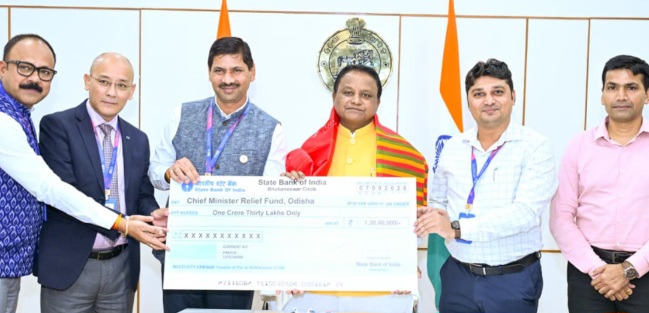 SBI Odisha donates Rs 1.30 crore to CM Relief Fund